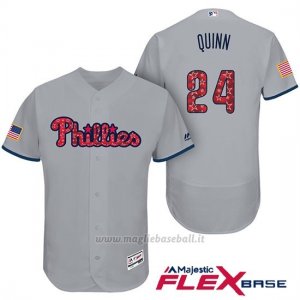 Maglia Baseball Uomo Philadelphia Phillies 2017 Estrellas y Rayas Roman Quinn Grigio Flex Base
