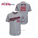 Maglia Baseball Uomo Minnesota Twins Byron Buxton 150th Aniversario Patch Autentico Flex Base Grigio