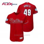 Maglia Baseball Uomo Philadelphia Phillies Jake Arrieta Flex Base Entrenamiento De Primavera 2019 Rosso