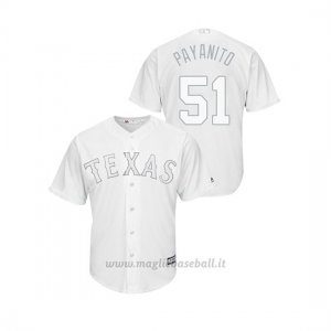 Maglia Baseball Uomo Texas Rangers Pedro Payano 2019 Players Weekend Replica Bianco