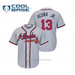 Maglia Baseball Uomo Atlanta Braves Ronald Acuna Jr. Cool Base Majestic Road 2019 Grigio