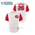 Maglia Baseball Uomo Cincinnati Reds 26 Raisel Iglesias Throwback 1961 Cool Base Bianco Rosso