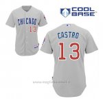 Maglia Baseball Uomo Chicago Cubs 13 Starlin Castro Grigio Alterner Cool Base
