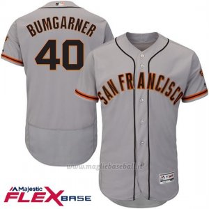 Maglia Baseball Uomo San Francisco Giants Madison Bumgarner Majestic Autentico Collezione Flex Base Grigio