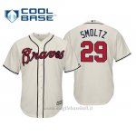 Maglia Baseball Uomo Atlanta Braves John Smoltz Cool Base Majestic Alternato 2019 Crema