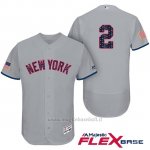 Maglia Baseball Uomo New York Yankees 2017 Estrellas y Rayas Derek Jeter Grigio Flex Base