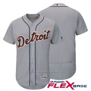 Maglia Baseball Uomo Detroit Tigers Majestic Flex Base Grigio Autentico Collezione