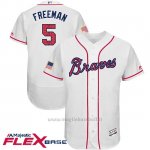 Maglia Baseball Uomo Atlanta Braves 2017 Estrellas y Rayas 5 Frojodie Freeman Bianco Flex Base
