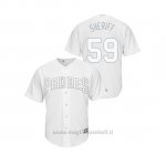 Maglia Baseball Hombre San Diego Padres 59 Chris Paddack 2019 Players Weekend Replica Bianco