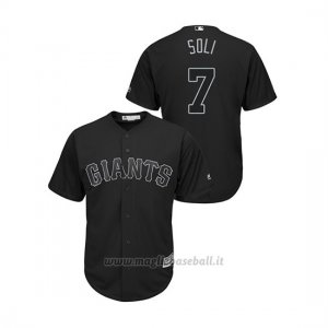 Maglia Baseball Uomo San Francisco Giants Donovan Solano 2019 Players Weekend Replica Nero