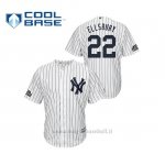 Maglia Baseball Hombre New York Yankees 22 Jacoby Ellsbury Cool Base 2019 London Series Bianco
