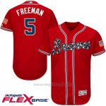 Maglia Baseball Uomo Atlanta Braves 5 Frojodie Freeman Rosso Flex Base Autentico Collezione