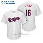 Maglia Baseball Uomo Los Angeles Dodgers 2017 Estrellas y Rayas Andre Ethier Bianco Cool Base