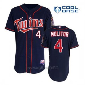 Maglia Baseball Uomo Minnesota Twins Paul Molitor 4 Blu Blu Alterner 1ªCool Base