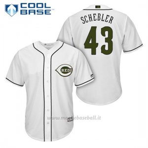Maglia Baseball Uomo Cincinnati Reds 43 Scott Schebler Bianco2018 Alterner Cool Base