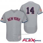 Maglia Baseball Uomo New York Yankees 2017 Estrellas y Rayas Starlin Castro Grigio Flex Base