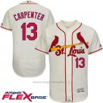 Maglia Baseball Uomo St. Louis Cardinals Matt Carpenter 13 Crema Flex Base Autentico Collezione Giocatore
