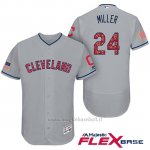 Maglia Baseball Uomo Cleveland Indians 2017 Estrellas y Rayas Andrew Miller Grigio Flex Base
