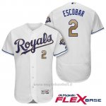 Maglia Baseball Uomo Kansas City Royals Alcides Escobar Bianco 50th Season Alterner Flex Base