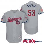 Maglia Baseball Uomo Baltimore Orioles 2017 Estrellas Y Rayas 53 Zach Britton Grigio Flex Base