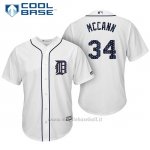 Maglia Baseball Uomo Detroit Tigers 2017 Estrellas y Rayas James Mccann Bianco Cool Base