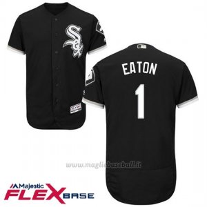 Maglia Baseball Uomo Chicago White Sox 1 Adam Eaton Nero Autentico Collezione Flex Base