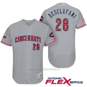 Maglia Baseball Uomo Cincinnati Reds 2017 Estrellas Y Rayas 28 Anthony Desclafani Grigio Flex Base