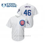 Maglia Baseball Hombre Chicago Cubs 46 Lee Smith Cool Base Majestic 2019 Hall Of Fame Induction Bianco