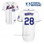 Maglia Baseball Uomo New York Mets Daniel Murphy 28 Bianco Alterner Cool Base