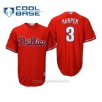Maglia Baseball Bambino Philadelphia Phillies Bryce Harper Cool Base Majestic Replica Rosso
