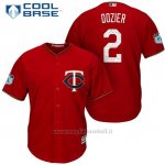 Maglia Baseball Uomo Minnesota Twins Brian Dozier Scarlet 2017 Allenamento Primaverile Cool Base Giocatore