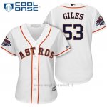 Maglia Baseball Donna Houston Astros 2017 World Series Campione Ken Giles Bianco Cool Base