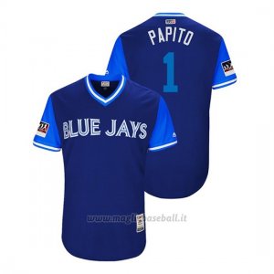 Maglia Baseball Uomo TOrnto Blue Jays Aledmys Diaz 2018 Llws Players Weekend Papito Blu