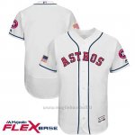 Maglia Baseball Uomo Houston Astros 2017 Estrellas y Rayas Bianco Flex Base