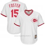 Maglia Baseball Uomo Cincinnati Reds Mensrojos 15 George Foster Bianco Cooperstown Collezione