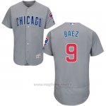 Maglia Baseball Uomo Chicago Cubs 9 Javier Baez Autentico Collezione Flex Base Grigio
