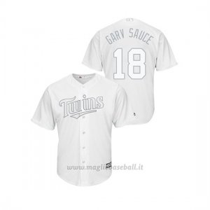 Maglia Baseball Hombre Minnesota Twins 18 Mitch Garver 2019 Players Weekend Replica Bianco