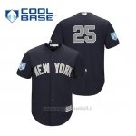Maglia Baseball Uomo New York Yankees Gleyber Torres Cool Base Alternato Entrenamiento De Primavera 2019 Blu