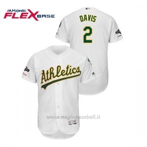 Maglia Baseball Uomo Oakland Athletics 2 Khris Davis 2019 Postseason Flex Base Bianco