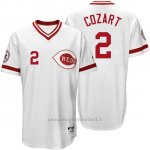 Maglia Baseball Uomo Cincinnati Reds 2 Zack Cozart Bianco Turn Back The Clock