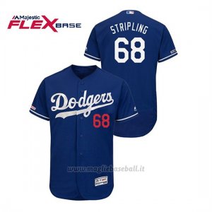 Maglia Baseball Uomo Los Angeles Dodgers Ross Stripling 150th Aniversario Patch Flex Base Blu