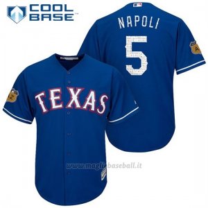 Maglia Baseball Uomo Texas Rangers Mike Napoli 2017 Allenamento Primaverile Cool Base