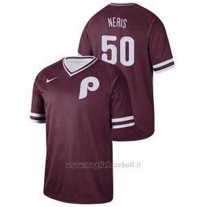 Maglia Baseball Uomo Philadelphia Phillies Hector Neris Cooperstown Collection Legend Marronee