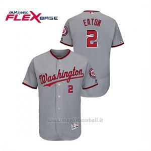 Maglia Baseball Uomo Washington Nationals Adam Eaton 150th Aniversario Patch Autentico Flex Base Grigio