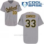 Maglia Baseball Uomo Oakland Athletics Jose Canseco Autentico Collezione Grigio Cool Base Giocatore