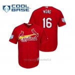 Maglia Baseball Uomo St. Louis Cardinals Kolten Wong Cool Base Entrenamiento De Primavera 2019 Rosso