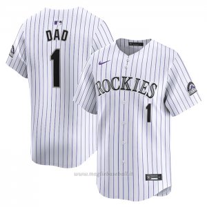 Maglia Baseball Uomo Colorado Rockies #1 Dad Home Limited Bianco