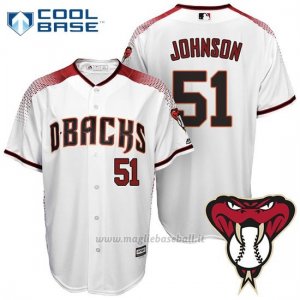 Maglia Baseball Uomo Arizona Diamondbacks 51 Randy Johnson Bianco2 Cool Base