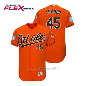 Maglia Baseball Uomo Baltimore Orioles Mark Trumbo Flex Base Entrenamiento De Primavera 2019 Arancione