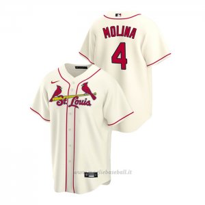 Maglia Baseball Uomo St. Louis Cardinals Yadier Molina Replica Alternato Crema